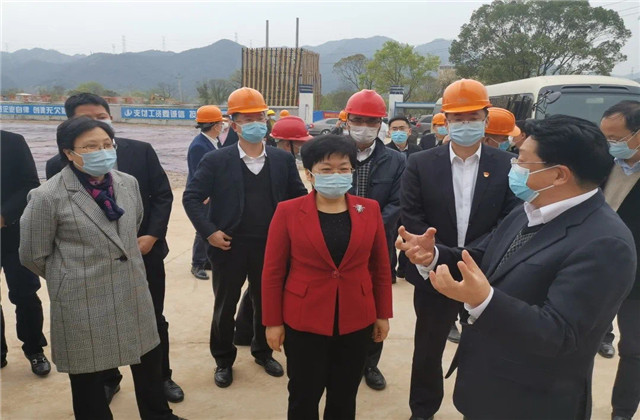 浙江省副省长陈奕君一行到OD（中国）官方二建东阳市南马镇西区污水处理厂二期项目调研防疫复工工作